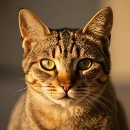 face of a tabby cat, 1 0 0 mm, f / 4. 5, dslr, golden hour