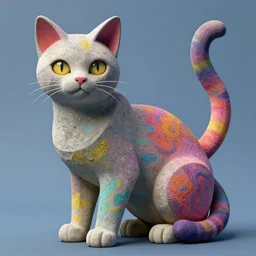 A psychedelic concrete chimeric cat , vibrant color scheme, highly detailed, in the style of romanticism, cinematic, artstation, Moebius, Greg rutkowski