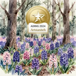 Hyacinth forest, high quality watercolors, award winning, trending on ArtStation