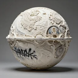 3 d octane render ultra photo realistic image, beautiful planet monumental organic ceramic white wooden occult carving street art graffiti cyberpunk, on the art contemporary gallery art by alphosne mucha hirschl