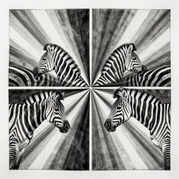 symmetry, repeating pattern zebra drawing by escher