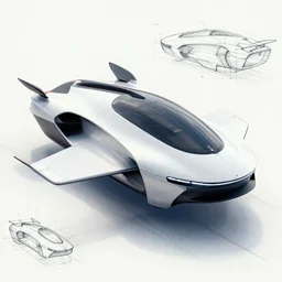 a detailed blueprint of a flying car concept from 2 0 2 5