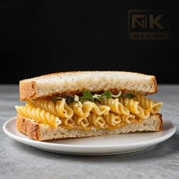 photo of a pasta sandwich, professional, studio, marco, 4 k