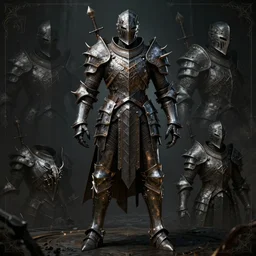 hell knight templar thorn armor suit humanoid character sheet, elden ring themed dark sf, intricate artwork masterpiece, ominous, dramatic horror cinematic lighting, volumetric 8 k, by josan gonzalez, alexey egorov, kilian eng, trending on cgsociety, octane render, 8 k