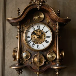 steampunk antique cuckoo clock highly detailed