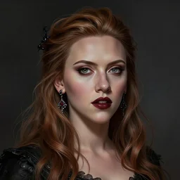 detailed portrait of scarlett johansson as a cute undead zombie goth monster girl, beautiful, fantasy, intricate, elegant, highly detailed, digital painting, artstation, concept art, matte, sharp focus, illustration, art by aenaluck, artgerm and roberto ferri and greg rutkowski, epic fantasy, digital painting