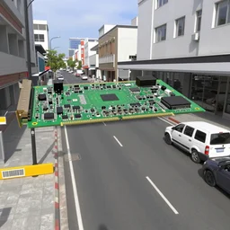 google street view inside a pcb with installed components