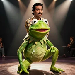 freddy mercury dressed as kermit the frog