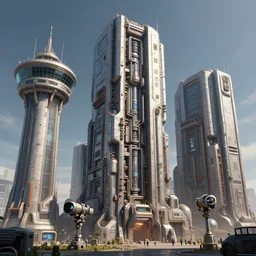 3 d sculpt of massive rectangular maschinen krieger cyberpunk'air traffic control tower'' scifi digital movie camera'' power station'complex industrial military building facade, halo, star wars, ilm, star citizen halo, mass effect, high tech industrial, artstation unreal