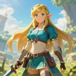a portrait of lady palutena from the legend of zelda breath of the wild, breath of the wild art style.
