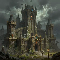 digital fantasy art of a majestic dwarf fortress, in style of Tolkien, in style of world of warcraft, trending on artstation