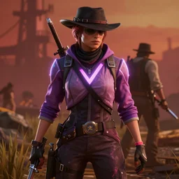 Film still of Neon from Valorant, in Red Dead Redemption 2 (2018 video game)