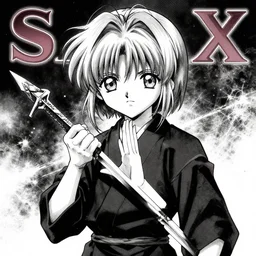 sakura card captor, mysterious x, front cover, black and white, riichi ueshiba