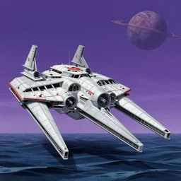 Star Destroyer from Star Wars Crashing into ocean Alien, planet, atmosphere Purple sky Star Destroyer crashing into ocean in the style of Ralph McQuarrie and Craig Mullins