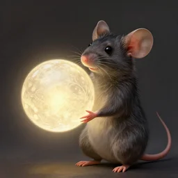 a anthropomorphic mouse wizard, holding giant orb diffuse lighting, fantasy, intricate, elegant, highly detailed, lifelike, photorealistic, digital painting, artstation, illustration, concept art, smooth, sharp focus, naturalism, trending on byron's - muse and national - geographic, by greg rutkowski and greg staples