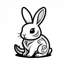 intricate line art crazy rabbit vector logo, bold lines, smooth curves, svg, mcbess, behance, devianart, artstation, dribble, creary, ello, cgsociety, drawcrowd, pixiv, concept art world, our art corner, newgrounds, doodle addicts, penup