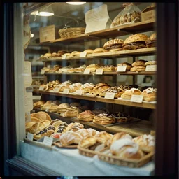 kodak portra 4 0 0, muted colours portrait of a deep view inside a french bakery 1 9 3 0 s by saul leiter, insanely detailed, insanely intricate, depth of field