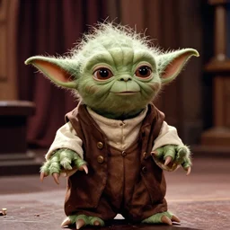 a film still of yoda as an oompa loompa in willy wonka's and the chocolate factory ( 1 9 7 1 )