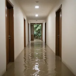 flooded hallway,
