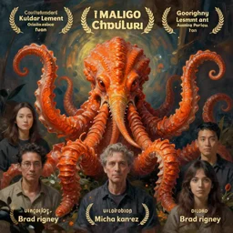 digital zoological portrait of orange cthulhu by kuldar leement and ruan jia and brad rigney and micha karcz and brad rigney