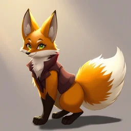 an anthropomorphic fox fursona with a fluffy tail wearing a vest, backlighting, trending on artstation, digital art, furry art, trending on furaffinity