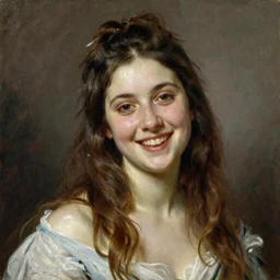 painting of claudia vega from eva 2 0 1 1. smiling. happy. cheerful. art by william adolphe bouguereau. extremely detailed. beautiful. 8 k. award winning.