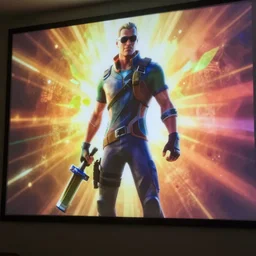 low quality picture of a projection of walter white in fortnite