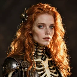 Portrait of a steampunk skeleton by greg rutkowski, Mandy Jurgens