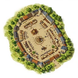 full - color fantasy floor plan battle map of a market square, d & d, pathfinder, by jeff todd and greg rutkowski, trending on artstation, pinterest