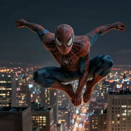 beautiful expressive digital painting of hyperdetailed painted muted spider - man, lit in cinematic rim lighting, freefalling in new york city. beautifully lit nighttime city, dramatic camera angle, cinematic rim lighting, epic!!!!! dark gritty atmosphere, stunning, wlop, hyper detailed, 4 k, high quality, smooth, sharp focus
