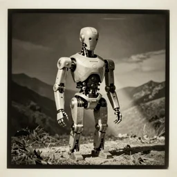 cyborg on old photography