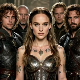 young natalie portman, legendary warrior, fighter, lord of the rings, tattoos, decorative ornaments, battle armor, omar ortiz, carl spitzweg, ismail inceoglu, vdragan bibin, hans thoma, greg rutkowski, alexandros pyromallis, perfect face, detailed, sharply focused, centered, rule of thirds, realistic shading, photorealism