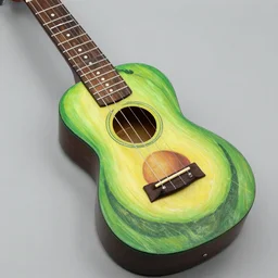 avocado ukulele painted by rembrandt