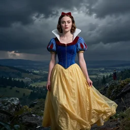 matte painting of sophie turner as snow white, by greg rutowski