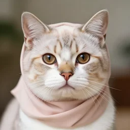 cute cat with brown eyes!! wearing hijab!!, beautiful, portrait