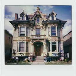 a suburban house in the style of brutalist architecture, spray paint, polaroid, shot on 7 0 mm, vintage, insanely detailed and intricate, hypermaximalist, elegant, ornate, hyper realistic, super detailed