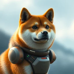 shiba inu that looks like a robot, ghibli art, high detail, hyper realism, 8 k