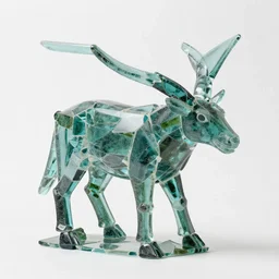 armadillo made from pieces of broken glass
