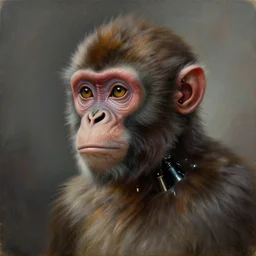 cinematic bust portrait of psychedelic monkey from left, head and chest only, exotic alien features, robotic enhancements, desaturated, Tim Hildebrandt, Wayne Barlowe, Bruce Pennington, donato giancola, larry elmore, oil on canvas, masterpiece, trending on artstation, featured on pixiv, cinematic composition, dramatic pose, beautiful lighting, sharp, details, hyper-detailed, HD, HDR, 4K, 8K