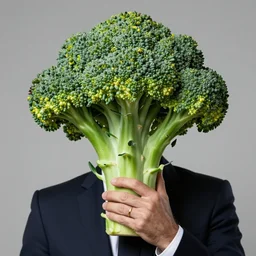 beautiful naturalistic ( emmanuel macron plays a head of broccoli with green skin ) hyperrealistic medium shot studio portrait of emmanuel macron looking like broccoli with green skin, hyperrealistic sculpture by ron mueck, photographed by annie liebovitz trending on artstation 8 k shocking detail hyperrealistic