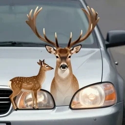 deer caught in car headlights praying to the deer god, digital art, very coherent symmetrical artwork, cinematic, hyper realism, high detail, octane render, unreal engine, 8 k, vibrant colors, smooth gradients, high contrast