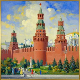 kremlin beautiful painting by roerich, colorful, highly detailed, epic composition