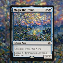 magic the gathering card in the style of monet