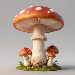 Vladimir Lenin as a mushroom person, surrealist, 4k 3d render, detailed