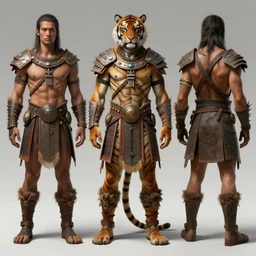 were tiger warrior, wearing tribal prehistoric ornamented armor concept, full body concept, beksinski, ruan jia, edward hooper, jan van eyck