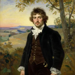 a portrait of a character in a scenic environment by edwin austin abbey