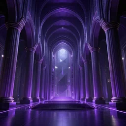 futuristic looking building with columns and arches, cg society contest winner, symbolism, purple decor, hall of mirrors, sanctuary, darksynth, unreal engine, high detailed, 8 k