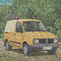 Renault 4 Master in the movie Howls Moving Castle, Studio Ghibli, animated movie scene
