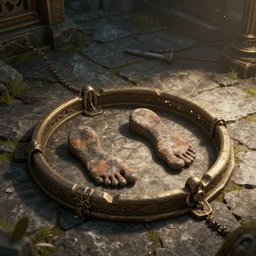 foot trap, stone floor, dnd fantasy digital art, high detail, realistic