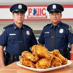 los police hermanos, police chicken wings, fried chicken police restaurant